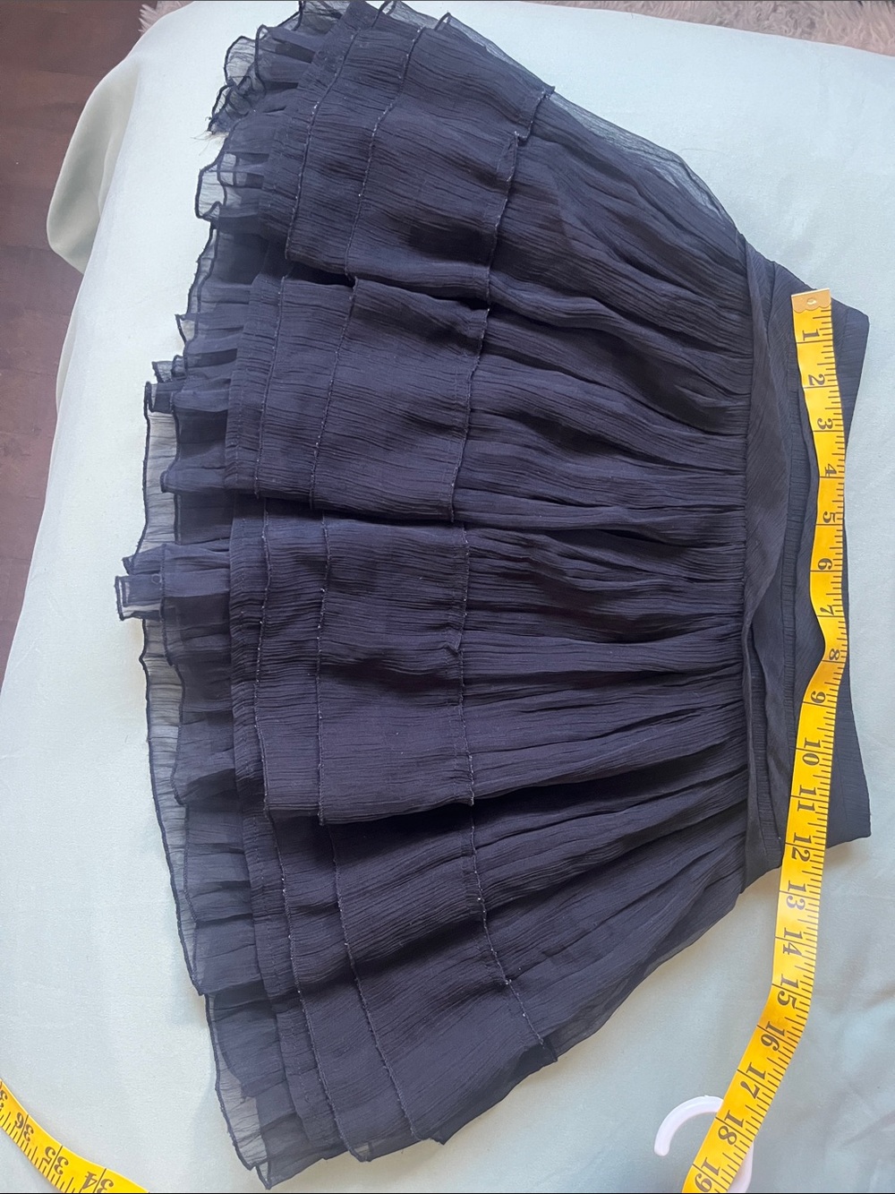 Forever 21 Black Tiered Chiffon Skater Mini Skirt
